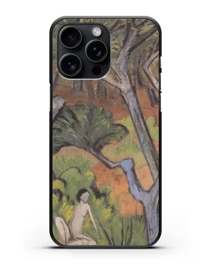 Чехол Лесной пейзаж с актом (Мюллер Отто) силиконовый для iPhone 15 Pro Max