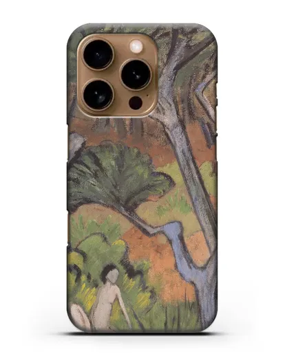 Чехол Лесной пейзаж с актом (Мюллер Отто) силиконовый для iPhone 16 Pro