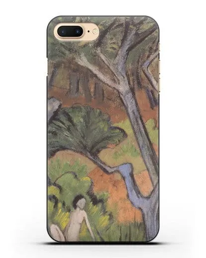 Чехол Лесной пейзаж с актом (Мюллер Отто) силиконовый для iPhone 7 Plus