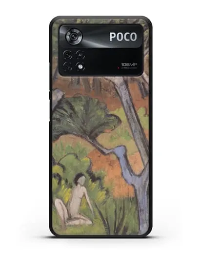 Чехол Лесной пейзаж с актом (Мюллер Отто) силиконовый для Xiaomi Poco X4 Pro