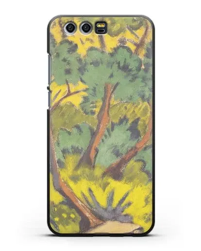 Чехол Лес с камнем и кустами (Мюллер Отто) силиконовый для Honor 9