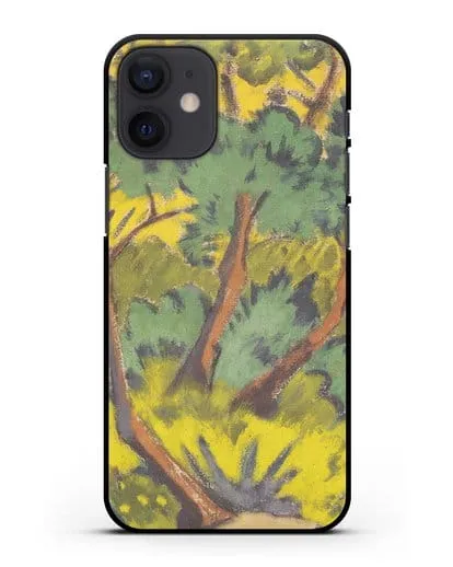 Чехол Лес с камнем и кустами (Мюллер Отто) силиконовый для iPhone 12 mini