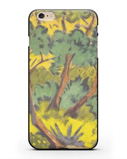 Чехол Лес с камнем и кустами (Мюллер Отто) силиконовый для iPhone 6 Plus