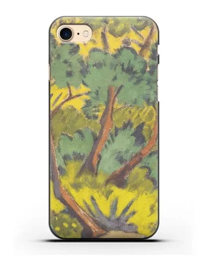 Чехол Лес с камнем и кустами (Мюллер Отто) силиконовый для iPhone 8