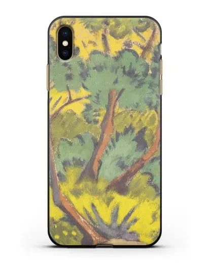 Чехол Лес с камнем и кустами (Мюллер Отто) силиконовый для iPhone XS Max