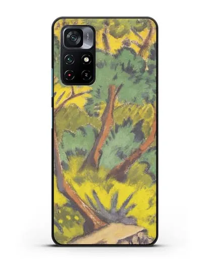 Чехол Лес с камнем и кустами (Мюллер Отто) силиконовый для Xiaomi Poco M4 Pro 5G