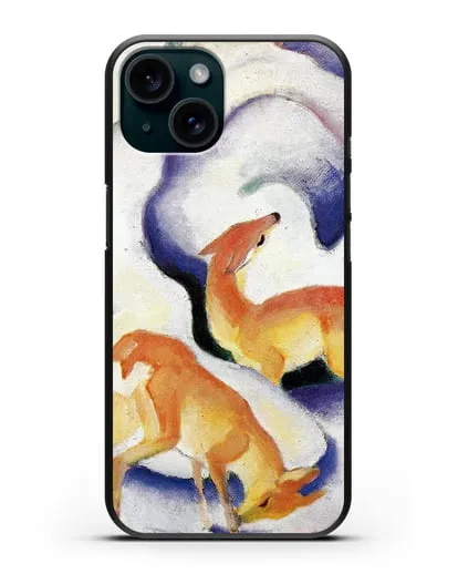 Чехол Олени в снегу (Марк Франц) силиконовый для iPhone 15