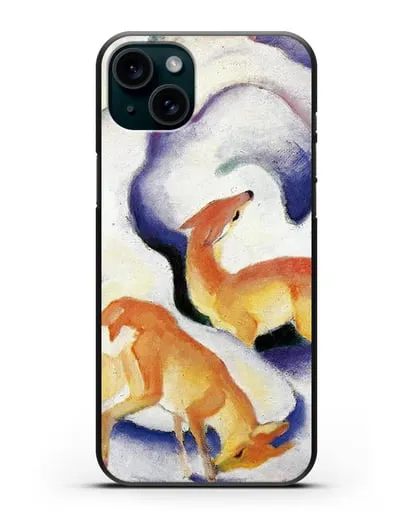 Чехол Олени в снегу (Марк Франц) силиконовый для iPhone 15 Plus
