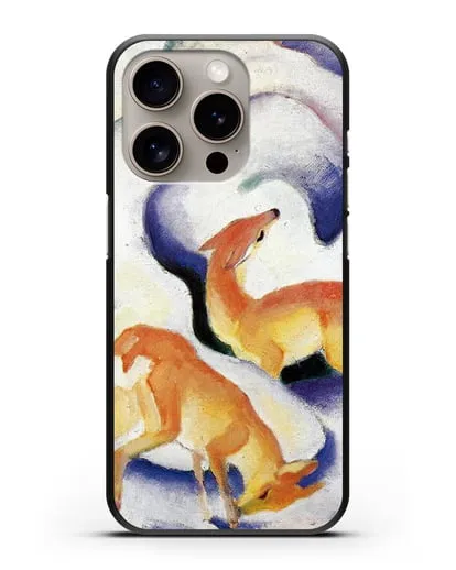 Чехол Олени в снегу (Марк Франц) силиконовый для iPhone 15 Pro