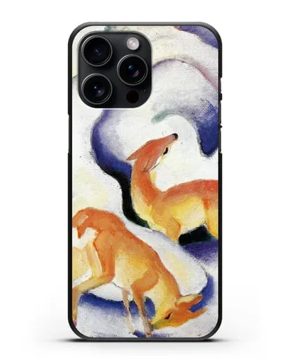 Чехол Олени в снегу (Марк Франц) силиконовый для iPhone 15 Pro Max