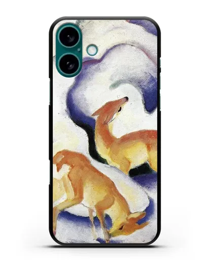 Чехол Олени в снегу (Марк Франц) силиконовый для iPhone 16 Plus