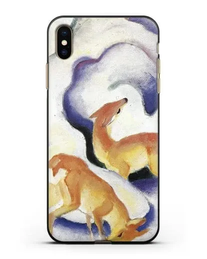 Чехол Олени в снегу (Марк Франц) силиконовый для iPhone XS Max