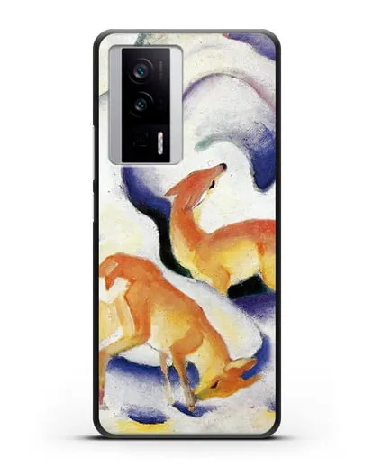 Чехол Олени в снегу (Марк Франц) силиконовый для Xiaomi Poco F5 Pro