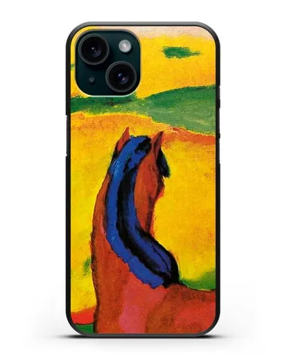 Чехол Лошадь в пейзаже (Марк Франц) силиконовый для iPhone 15