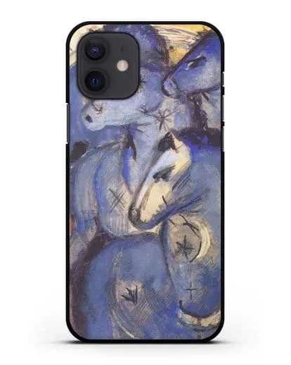 Чехол Башня синих коней (Марк Франц) силиконовый для iPhone 12