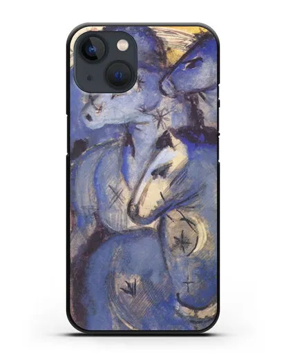 Чехол Башня синих коней (Марк Франц) силиконовый для iPhone 13