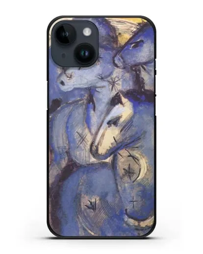 Чехол Башня синих коней (Марк Франц) силиконовый для iPhone 14