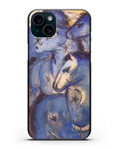 Чехол Башня синих коней (Марк Франц) силиконовый для iPhone 15 Plus