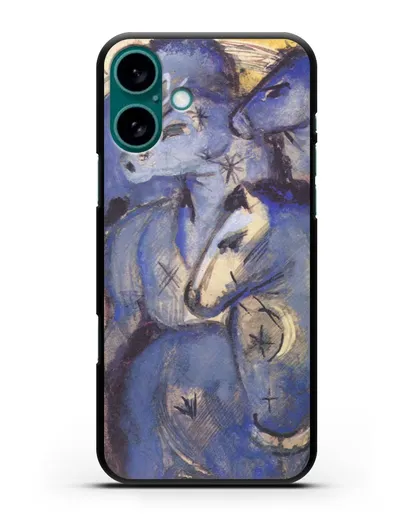 Чехол Башня синих коней (Марк Франц) силиконовый для iPhone 16 Plus