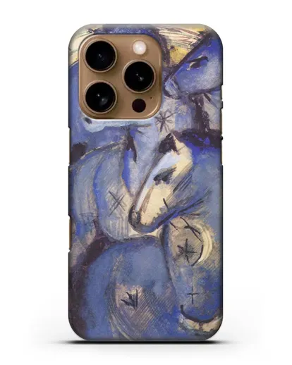 Чехол Башня синих коней (Марк Франц) силиконовый для iPhone 16 Pro