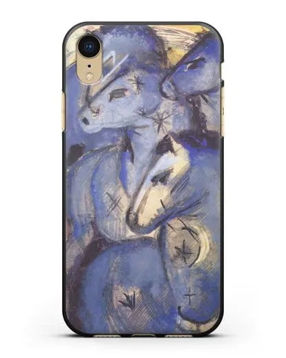 Чехол Башня синих коней (Марк Франц) силиконовый для iPhone XR