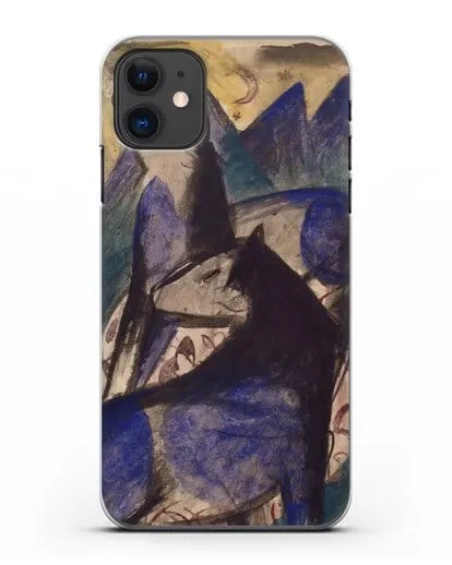 Чехол Две синие лошади (Марк Франц) силиконовый для iPhone 11