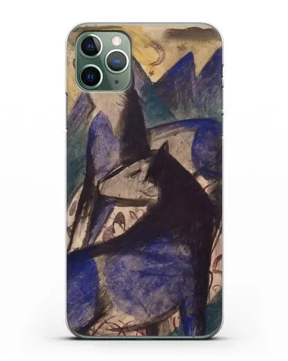 Чехол Две синие лошади (Марк Франц) силиконовый для iPhone 11 Pro Max