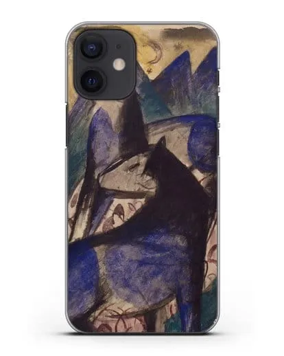 Чехол Две синие лошади (Марк Франц) силиконовый для iPhone 12 mini