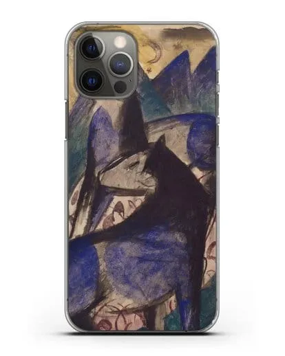 Чехол Две синие лошади (Марк Франц) силиконовый для iPhone 12 Pro