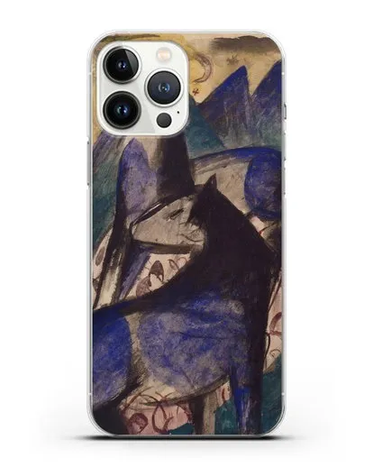 Чехол Две синие лошади (Марк Франц) силиконовый для iPhone 13 Pro Max