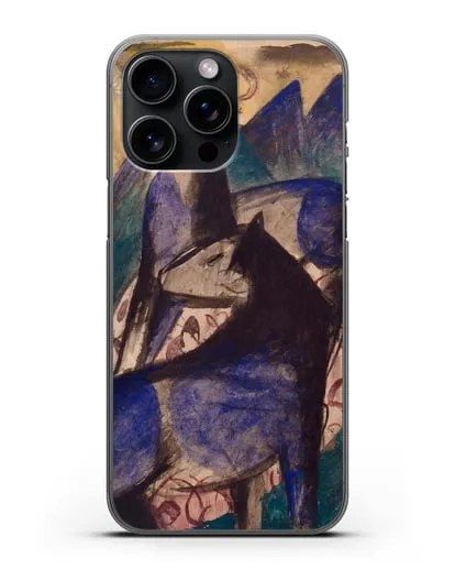 Чехол Две синие лошади (Марк Франц) силиконовый для iPhone 15 Pro Max