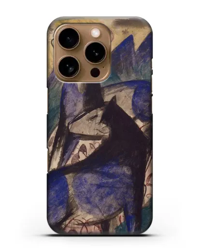 Чехол Две синие лошади (Марк Франц) силиконовый для iPhone 16 Pro