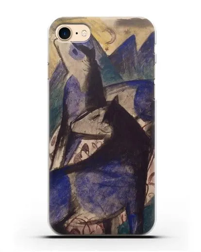 Чехол Две синие лошади (Марк Франц) силиконовый для iPhone 8