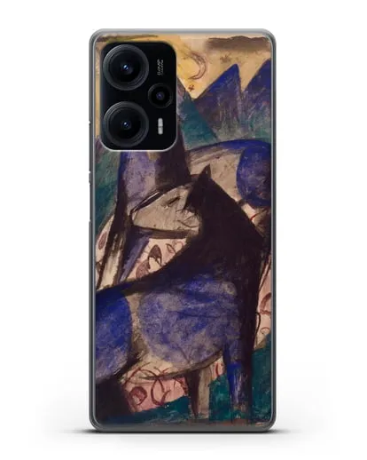 Чехол Две синие лошади (Марк Франц) силиконовый для Xiaomi Poco F5