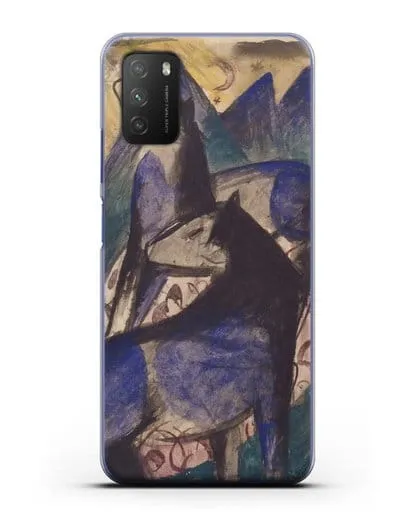 Чехол Две синие лошади (Марк Франц) силиконовый для Xiaomi Poco M3