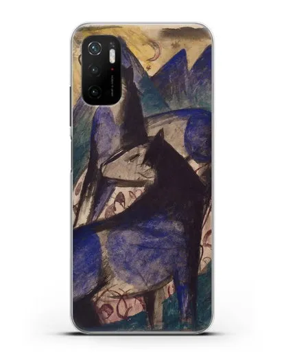 Чехол Две синие лошади (Марк Франц) силиконовый для Xiaomi Poco M3 Pro