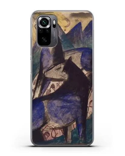 Чехол Две синие лошади (Марк Франц) силиконовый для Xiaomi Poco M5s