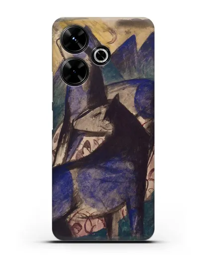 Чехол Две синие лошади (Марк Франц) силиконовый для Xiaomi Poco M6