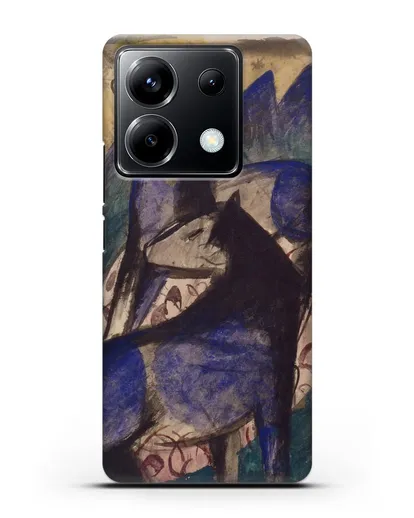 Чехол Две синие лошади (Марк Франц) силиконовый для Xiaomi Poco X6