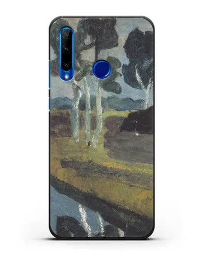 Чехол Серый пейзаж с болотным каналом (Модерзон-Беккер Паула) силиконовый для Honor 10i