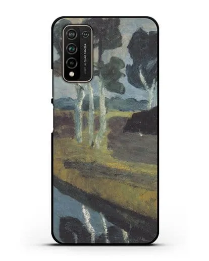 Чехол Серый пейзаж с болотным каналом (Модерзон-Беккер Паула) силиконовый для Honor 10X Lite