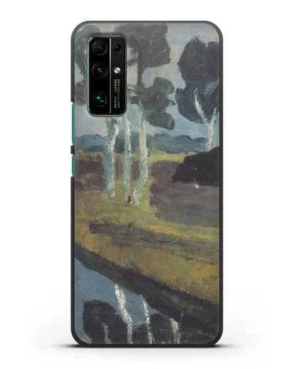 Чехол Серый пейзаж с болотным каналом (Модерзон-Беккер Паула) силиконовый для Honor 30