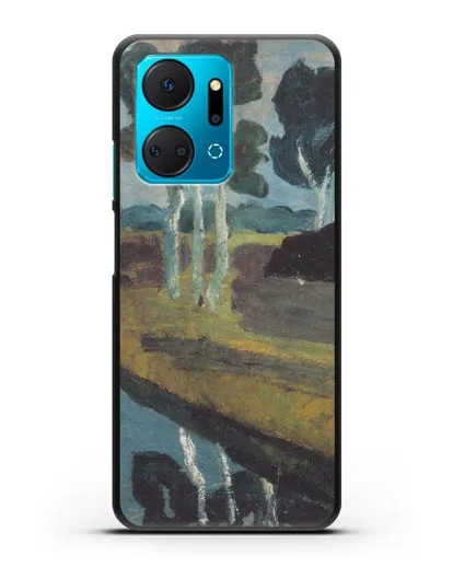 Чехол Серый пейзаж с болотным каналом (Модерзон-Беккер Паула) силиконовый для Honor X7a Plus