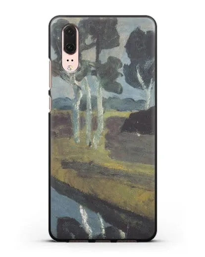 Чехол Серый пейзаж с болотным каналом (Модерзон-Беккер Паула) силиконовый для Huawei P20