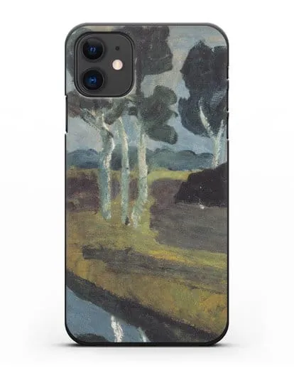 Чехол Серый пейзаж с болотным каналом (Модерзон-Беккер Паула) силиконовый для iPhone 11