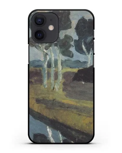 Чехол Серый пейзаж с болотным каналом (Модерзон-Беккер Паула) силиконовый для iPhone 12 mini
