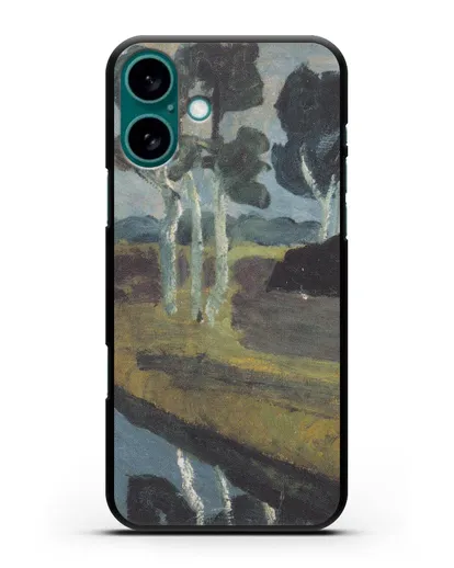 Чехол Серый пейзаж с болотным каналом (Модерзон-Беккер Паула) силиконовый для iPhone 16 Plus