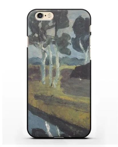 Чехол Серый пейзаж с болотным каналом (Модерзон-Беккер Паула) силиконовый для iPhone 6