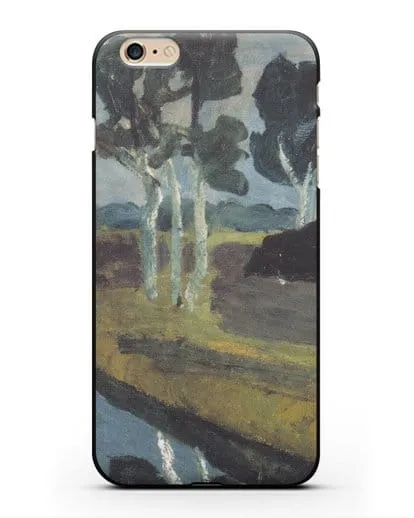 Чехол Серый пейзаж с болотным каналом (Модерзон-Беккер Паула) силиконовый для iPhone 6 Plus