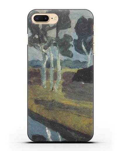 Чехол Серый пейзаж с болотным каналом (Модерзон-Беккер Паула) силиконовый для iPhone 8 Plus